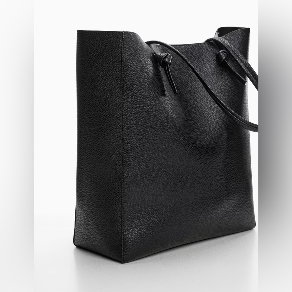 Mango knotted handle shopper bag